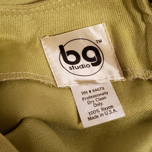 Vintage Wide Shoulder Top by BG Studio Citron w/ Suede Size Large - Picture 5 of 6